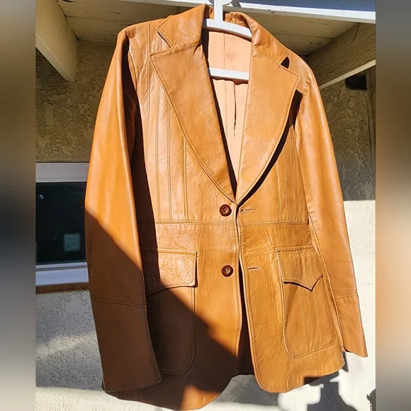 Vintage Pioneer Wear Leather Blazer - sz 38 - Picture 1 of 12